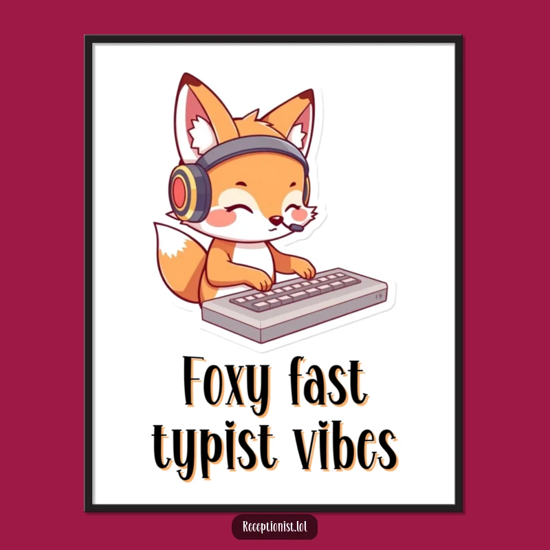 Free Printable Wall Art: Fox DJ Typing, Cool Downloadable Decor!