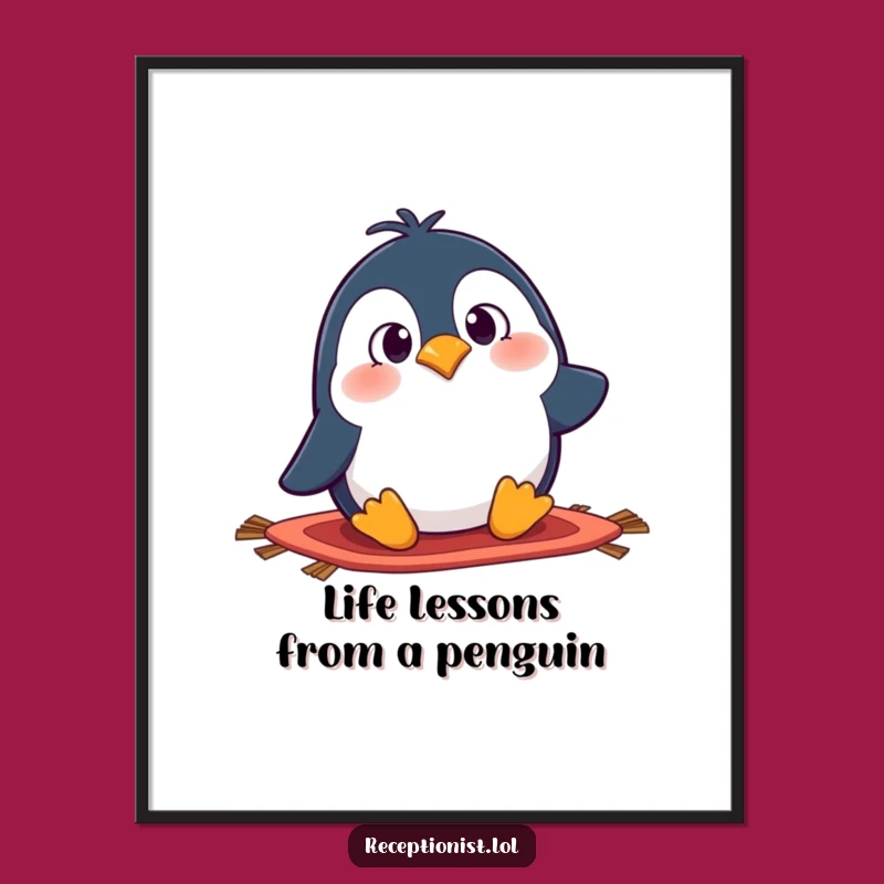 Free Printable Wall Art: Goofy Penguin Tripping, Hilarious Downloadable Decor!