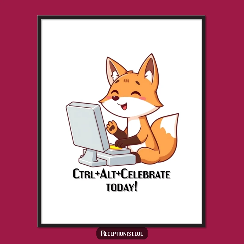 Funny Fox Computer Art: Free Printable Humorous Downloadable Wall Art!