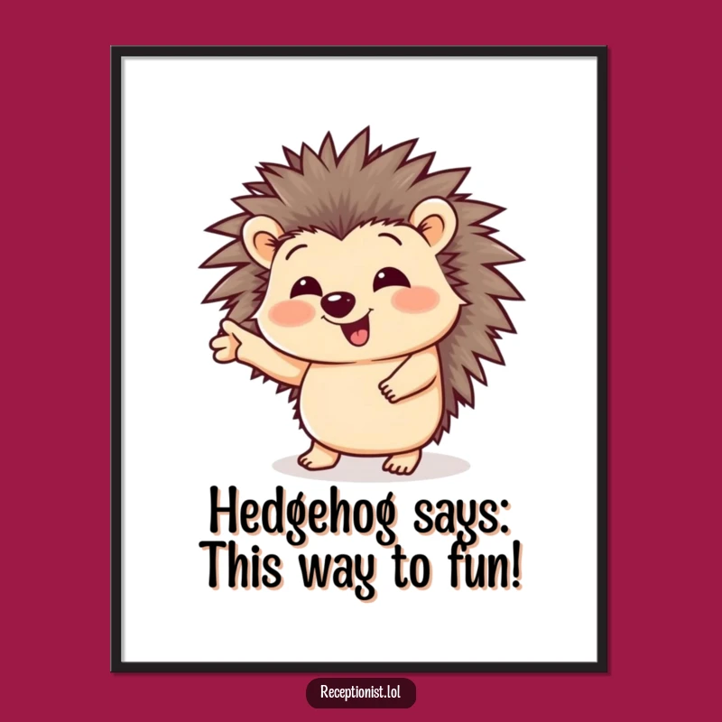 Funny Free Printable Wall Art: Giggling Hedgehog Guide - Downloadable Quirky Decor