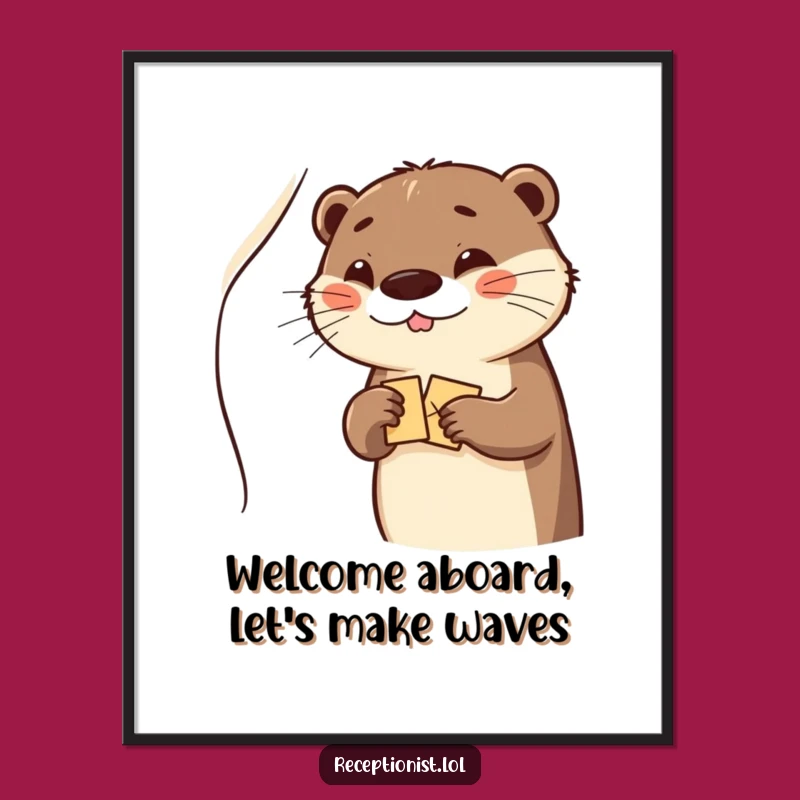 Funny Free Printable Wall Art: Giggling Otter Welcomes Guests - Quirky Downloadable Decor