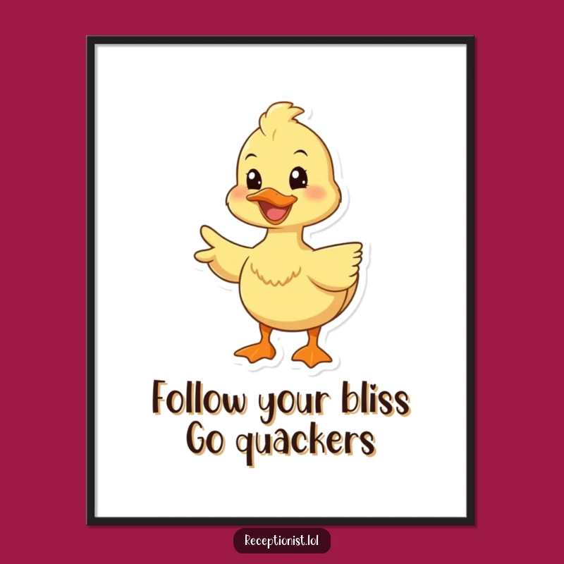 Funny Free Printable Wall Art: Happy Duck Guides the Way - Cheerful Downloadable Decor