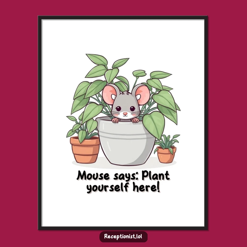 Funny Free Printable Wall Art: Shy Mouse's Secret Hideaway - Downloadable Quirky Decor