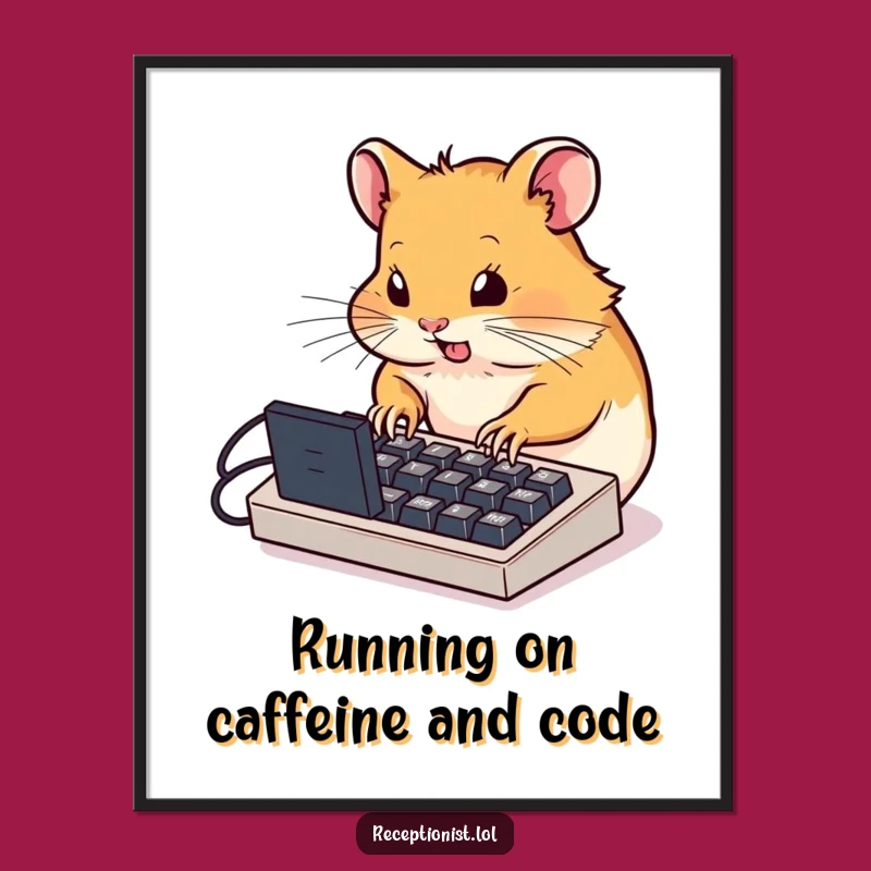 Funny Free Printable Hamster Wall Art: Busy Typist for Your Workspace Decor