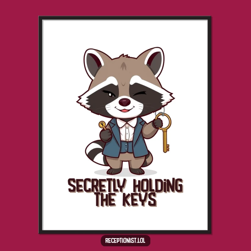 Free Printable Wall Art: Winking Raccoon Art, Funny Key Holder for a Slyly Chic Space