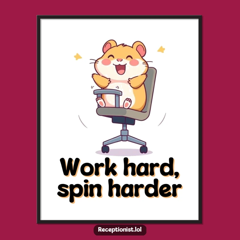 Funny Free Printable Wall Art: Hamster's Joyful Spin Downloadable Art