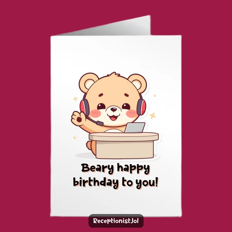 Free Printable Bear Cub Welcoming Birthday Card - Funny Downloadable Gift for Friends