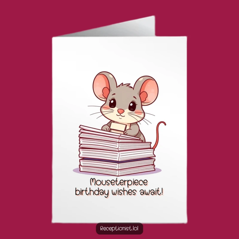 Free Printable Birthday Card: Funny Mouse Organizer for a Hilarious Downloadable Gift