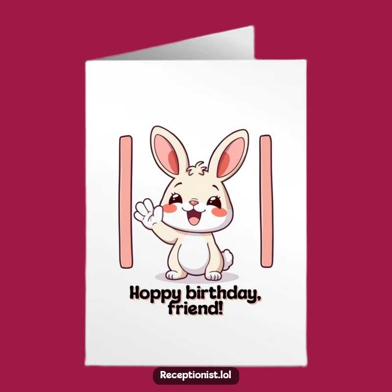 Free Printable Birthday Card: Happy Bunny Welcomes Guests With Joy!
