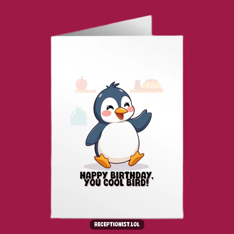 Free Printable Birthday Card: Penguin's Dance Greeting - Funny Downloadable Gift