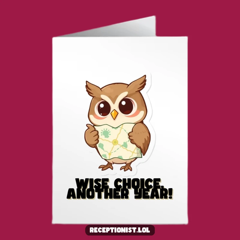 Free Printable Birthday Card: Wise Owl Map Reader, Funny Downloadable Gift