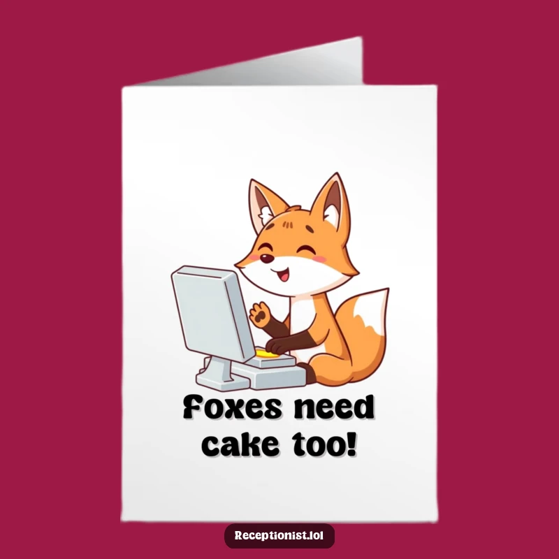 Funny Fox Typing Birthday Card: Free Printable LOL Downloadable Gift!