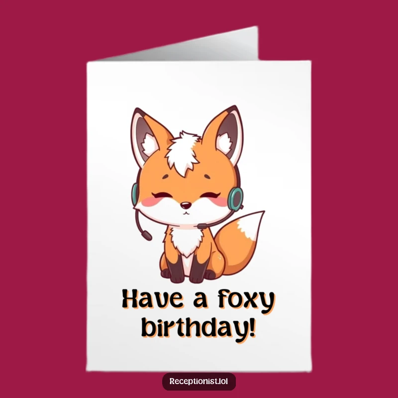 Free Printable Fox Birthday Card: Curious Fox Earpiece for a Thoughtful Year