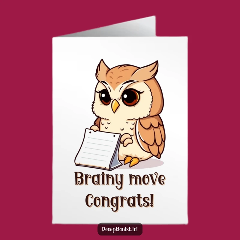 Free Printable Congratulations Card: Thoughtful Owl, Wise Words, Downloadable Success!