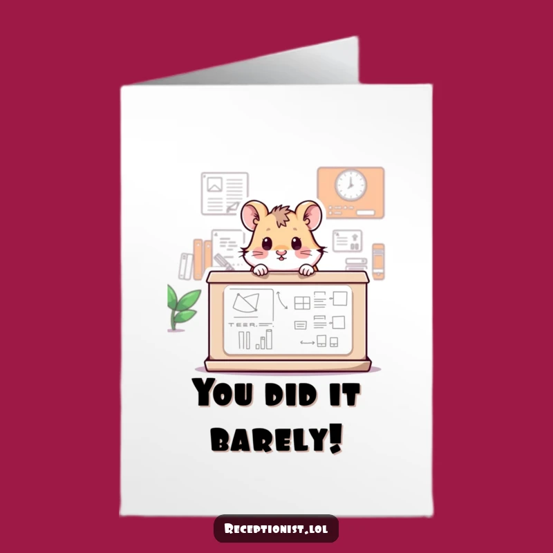 Free Printable Hamster Congrats Card: Funny DIY Downloadable Gift for Achievements