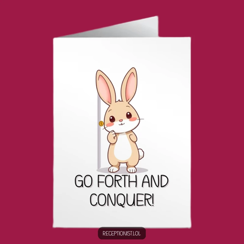 Free Printable Rabbit Congrats Card: Funny DIY Downloadable Gift for New Beginnings