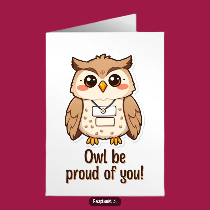Free Printable Congrats Card: Proud Owl's Success Smile Funny Downloadable Gift