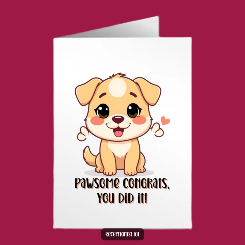 Free Printable Congrats Card: Dog's Nod of Approval - Funny Downloadable Gift