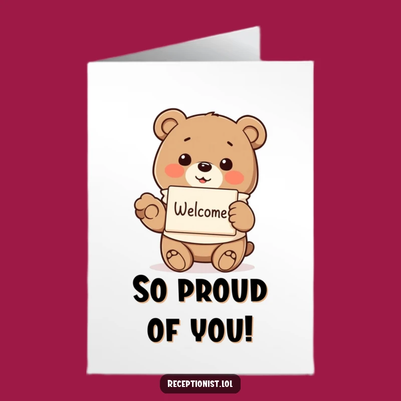 Free Printable Congrats Card: Welcoming Bear for a Heartwarming Downloadable Gift