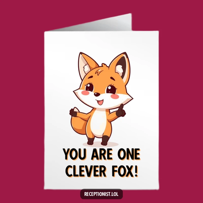 Free Printable Fox Congrats Card: Funny Downloadable Gift for Guiding Success!