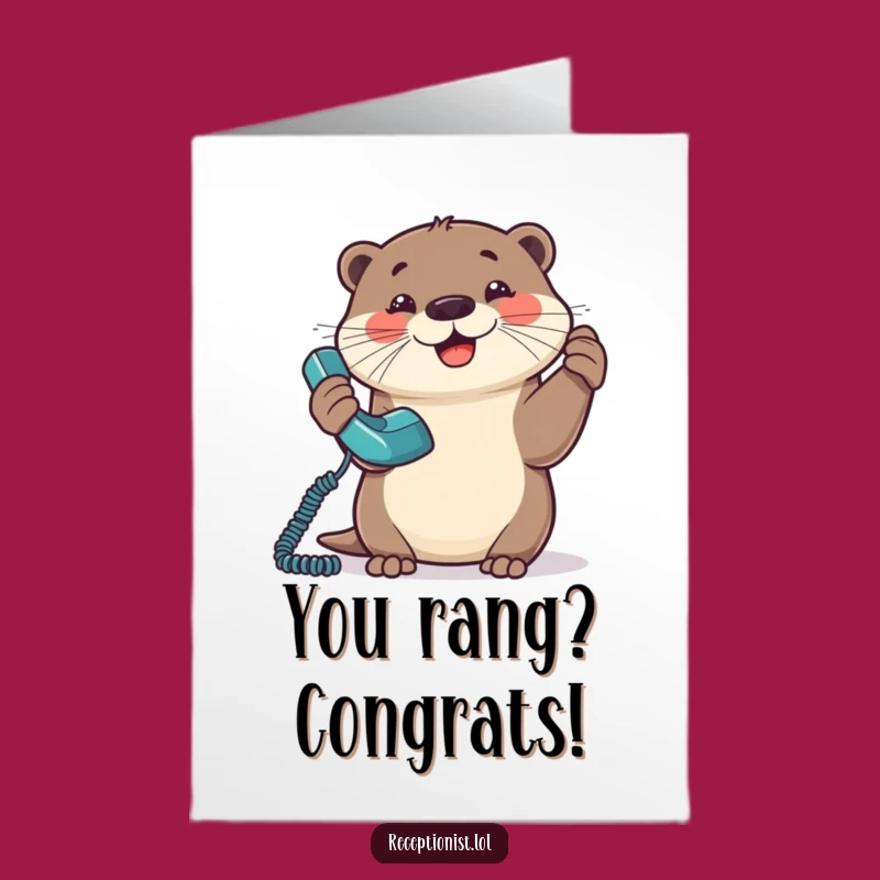 Free Printable Congrats Card: Funny Otter on the Line, Amazing Downloadable Gift!