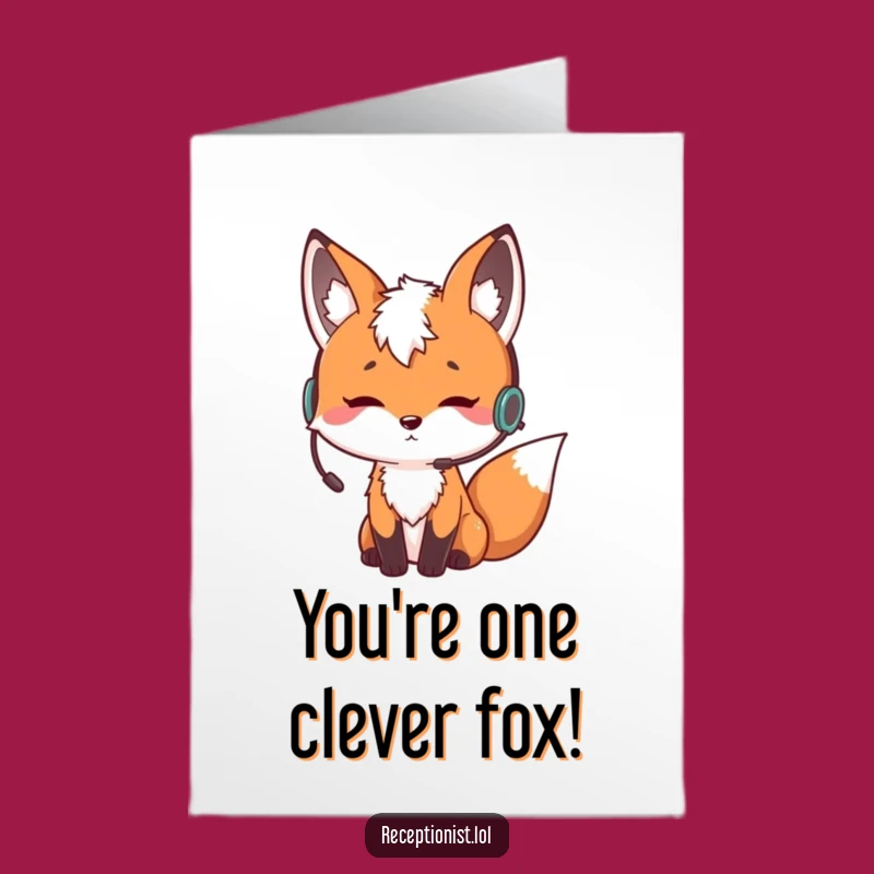 Free Printable Fox Congratulate Card: Attentive Fox for Your Big News