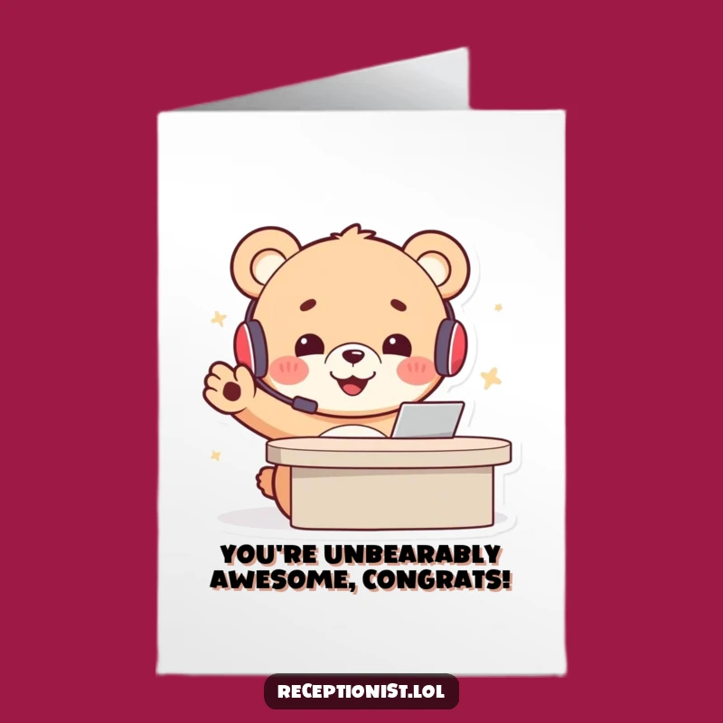 Free Printable Bear Cub Welcoming Congrats Card - Cheerful Downloadable Gift Idea