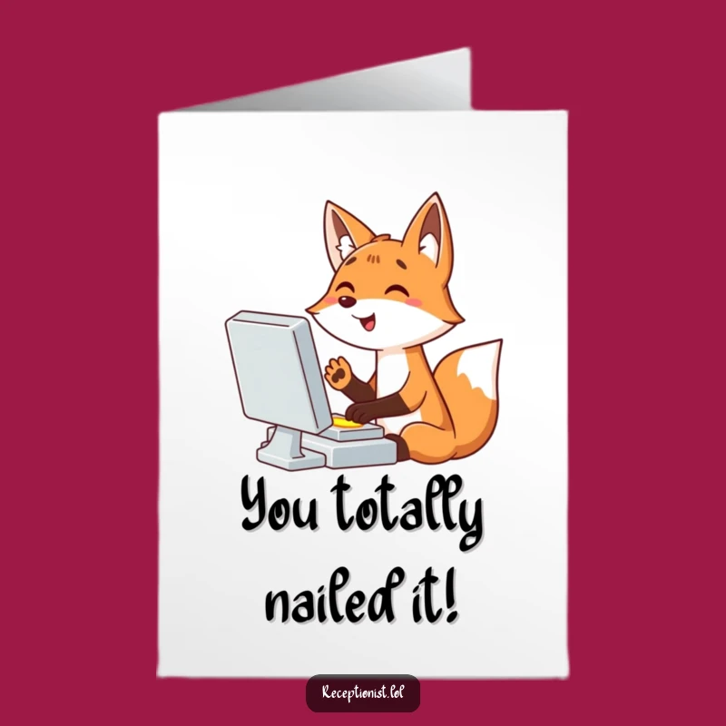 Fox Typing Congrats Card: Free Printable Success Downloadable Gift!