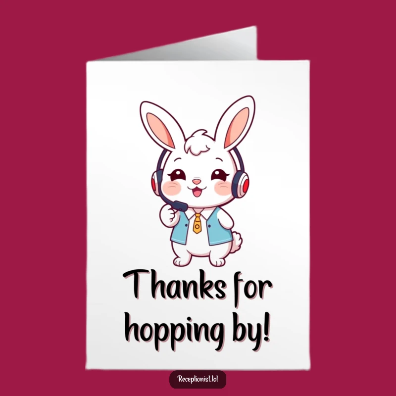 Charming Free Printable Thank You Card: Bunny Receptionist Guides - Downloadable Gift!
