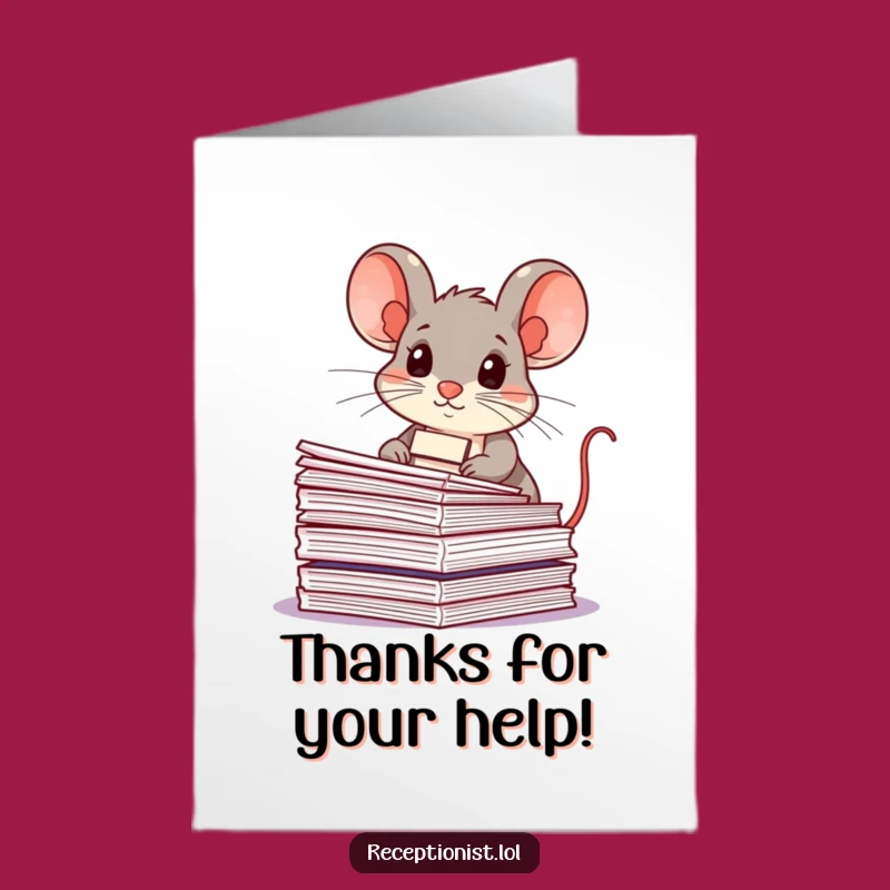 Free Printable Thank You Card: Funny Mouse Gratitude for a Downloadable Gift