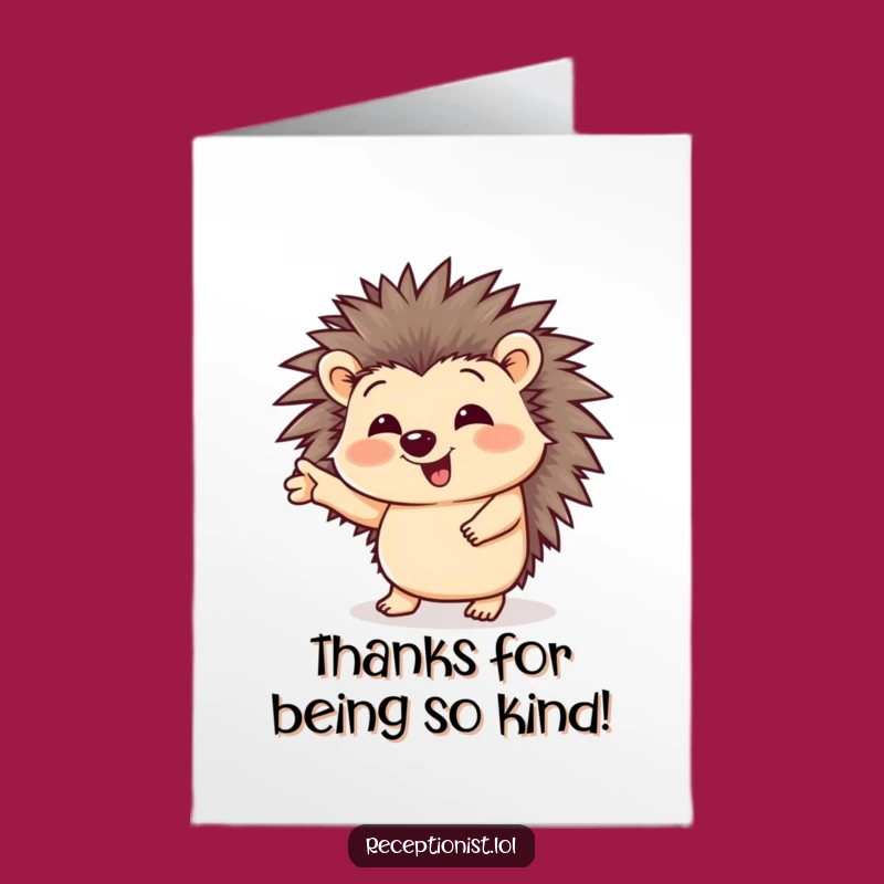 Free Printable Thank You Card: Giggling Hedgehog Guide - Funny Downloadable Gift