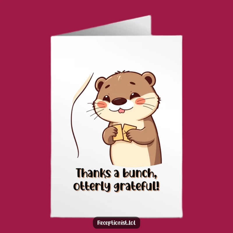Free Printable Thank You Card: Giggling Otter Says Thanks - Funny Downloadable Gift