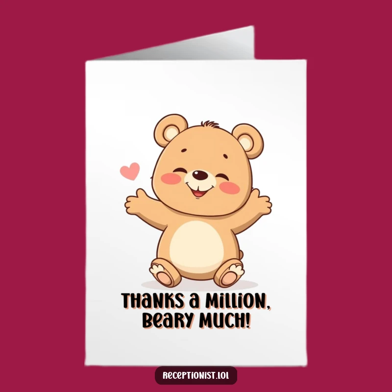 Free Printable Giggling Bear Cub Thank You Card - Adorable Downloadable Gratitude