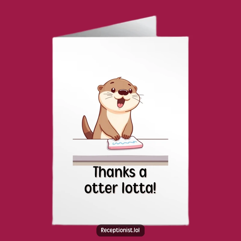 Free Printable Thank You Card: Bouncing Otter, Clean Vibes, Downloadable Gratitude!