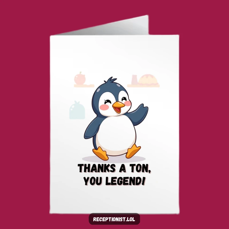 Free Printable Thank You Card: Penguin's Greeting Dance - Funny Downloadable Gift