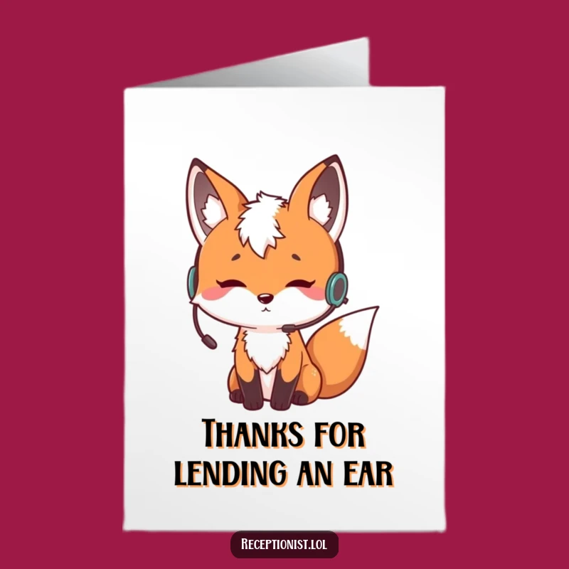 Free Printable Fox Thank You Card: Attentive Fox for Your Gratitude