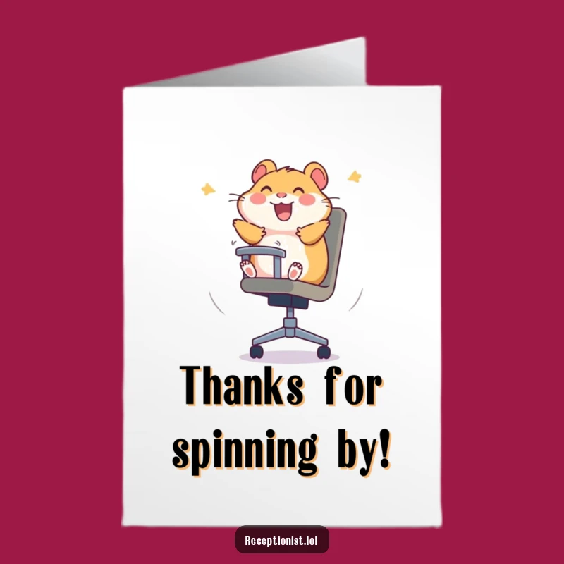 Free Printable Thank You Card: Hamster's Joyful Thanks Funny Downloadable Gift