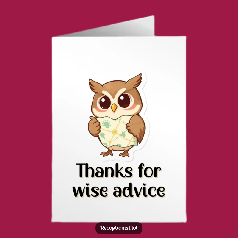 Free Printable Thank You Card: Wise Owl Map Reader, Thoughtful Downloadable Gift