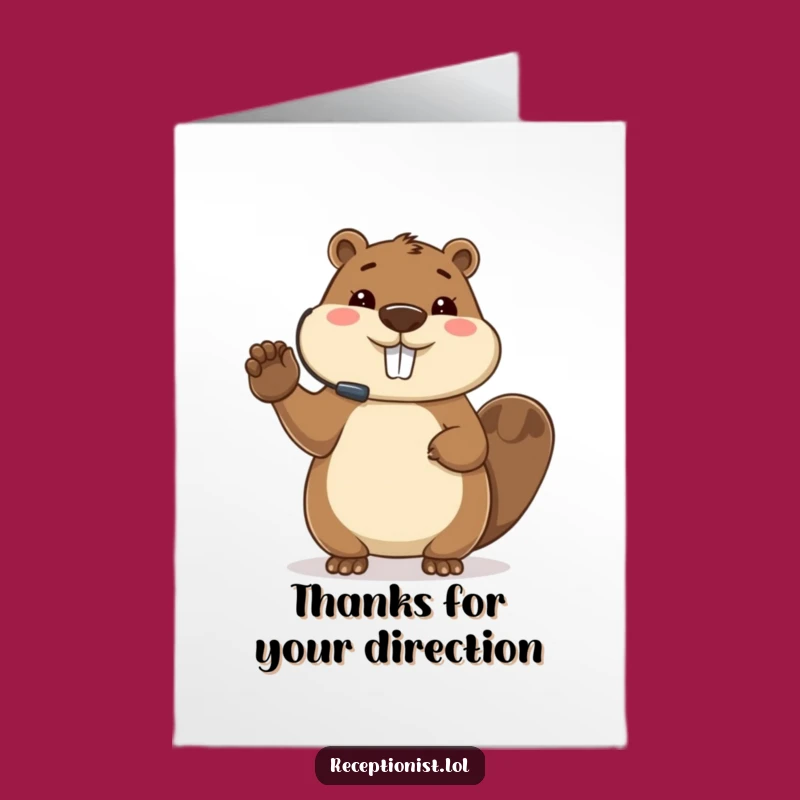 Free Printable Beaver Thank You Card: Funny Host Design, Grateful Downloadable Gift