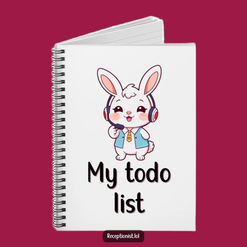 Funny Bunny Receptionist Notebook - Journal Helpful Reminders