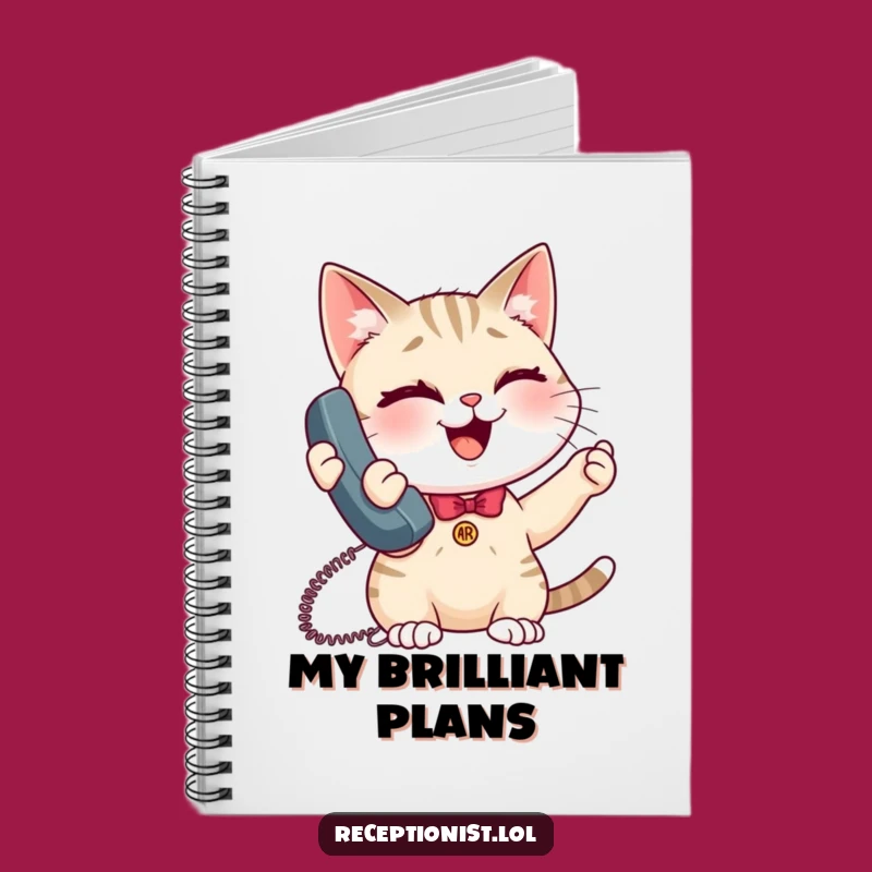 Funny Giggling Cat Receptionist Notebook - Jot Down Laughs & Ideas