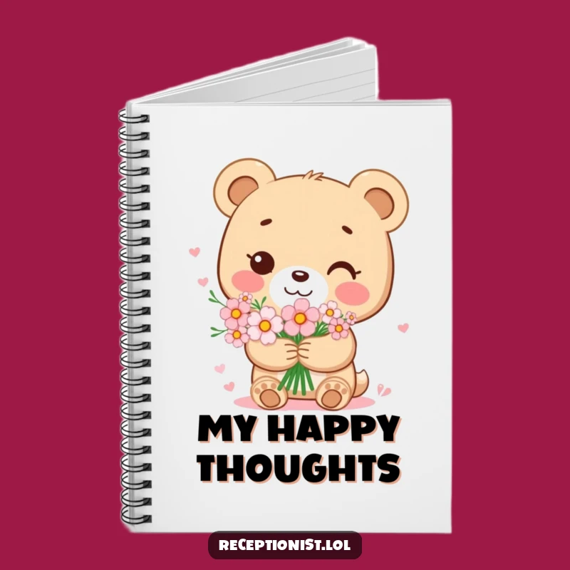 Funny Bear Cub Flower Bouquet Notebook: Write Down Your Sweetest Thoughts