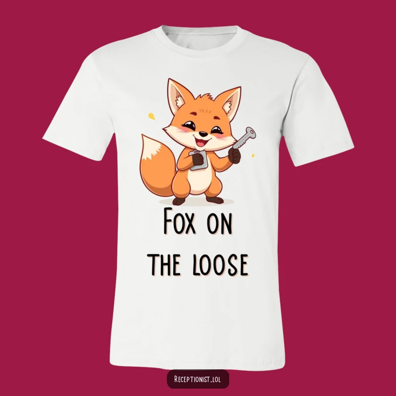 Funny Fox Juggling Keys T-Shirt: Master of Mischief
