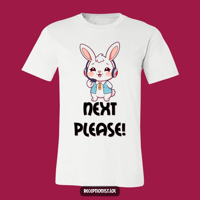 Funny Bunny Receptionist T-Shirt - Welcoming Humor Gift