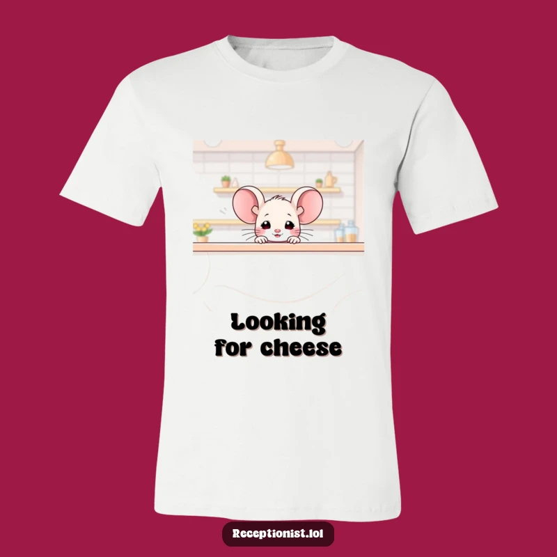 Funny Mouse Peeking T-Shirt: Adorable Humor, Perfect Gift for Mouse Lovers