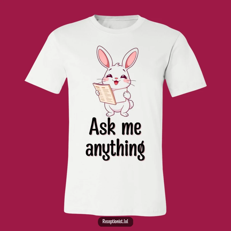 Funny Rabbit Help T-Shirt: Humorous Cartoon Apparel for the Knowledgeable Friend