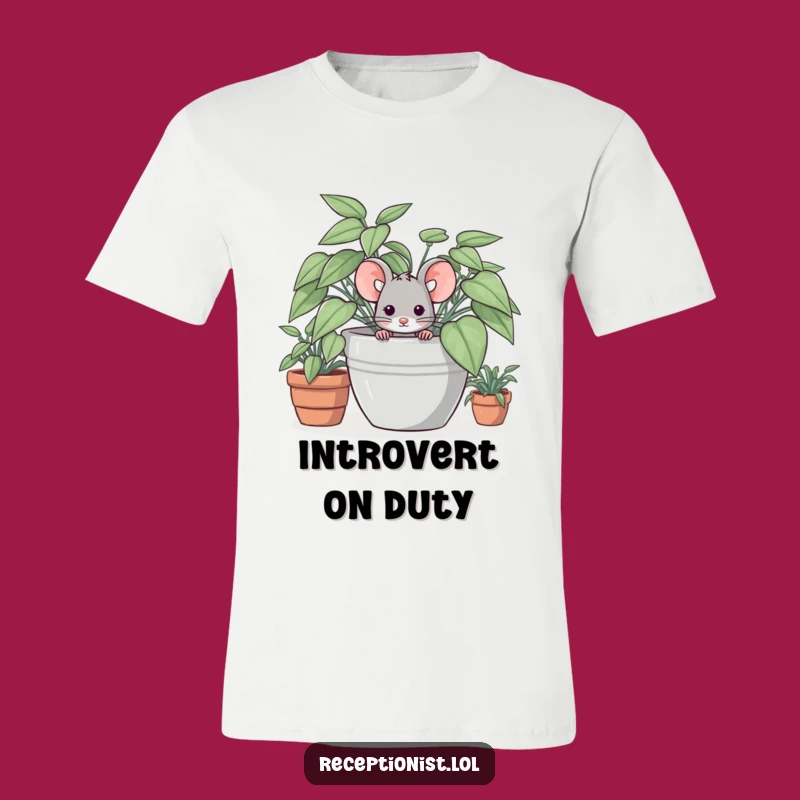 Funny Shy Mouse T-Shirt - Cute Hidden Animal Tee Gift