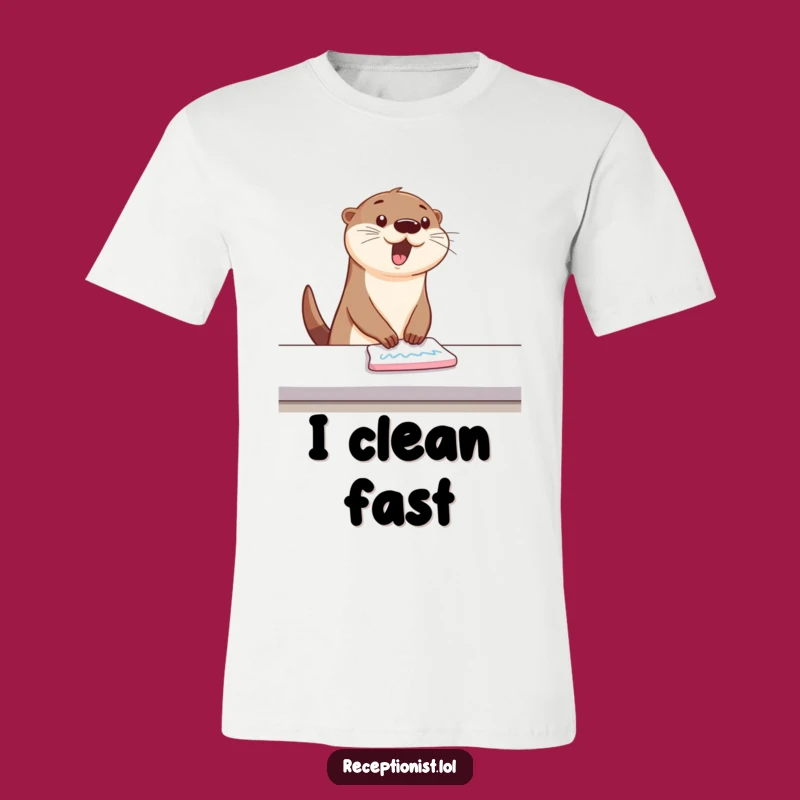 Funny Bouncing Otter Cleaning Tee: Hilarious Shirt for the Energetic!