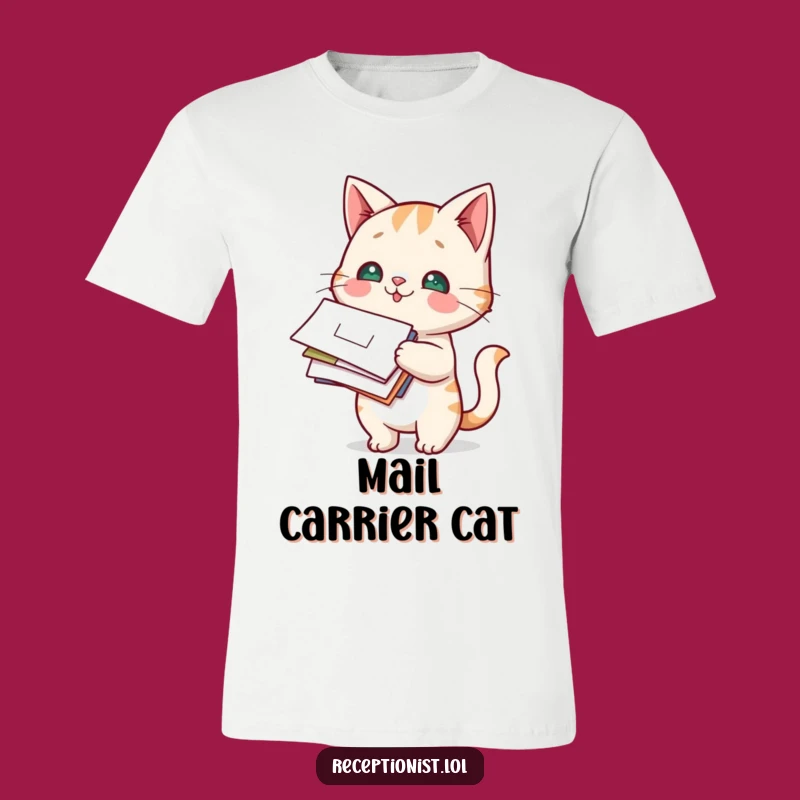 Funny Cat Mail Carrier T-Shirt - Hilarious 'Pawsitive' Delivery Tee