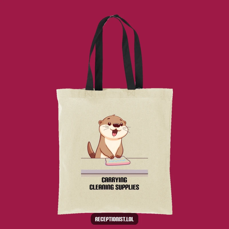 Funny Bouncing Otter Cleaning Tote Bag: Carry Your Sparkle Everywhere!